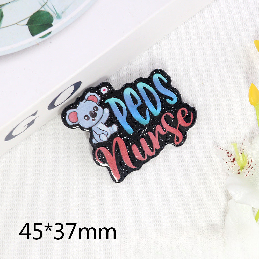 Wholesale 10pcs DIY Flatback Cartoon Acrylic Flatback Badge Reels Retractable Keychain DIY Accessories ACC-FK-OuYe007