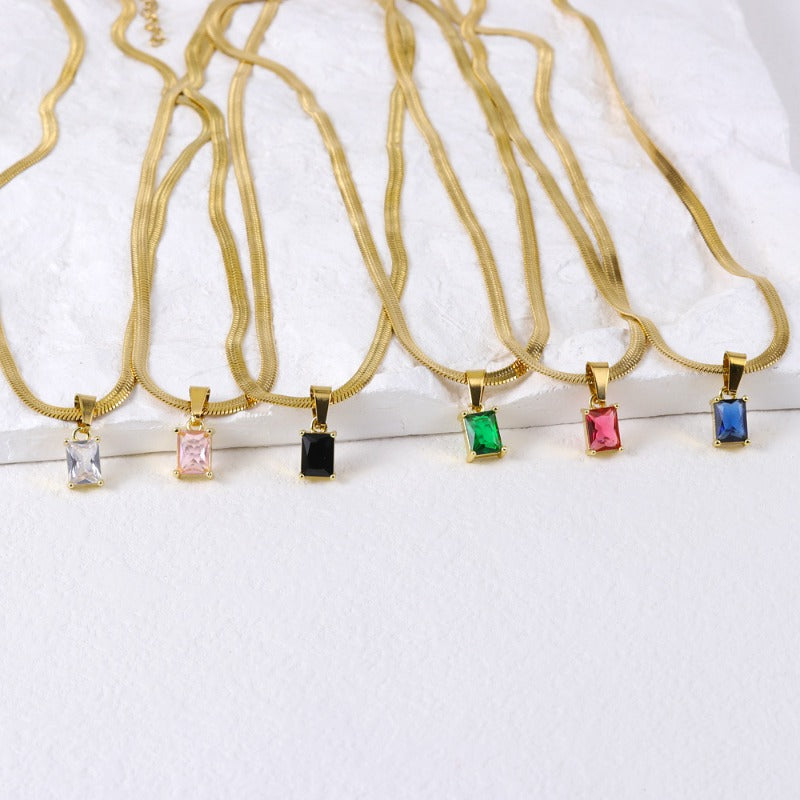 Wholesale Crystal Zircon Cube Diamond Necklace Bracelet Earrings Set ACC-NE-FeiLing011