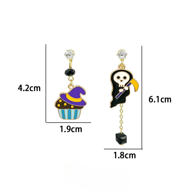 Wholesale Halloween Color Matching Cartoon Pumpkin Ghost Earrings ACC-ES-MDD030