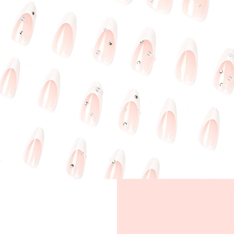 Wholesale 24 Pieces/box White Press-on Nails Kits Nail Stickers ACC-NS-LeFan104