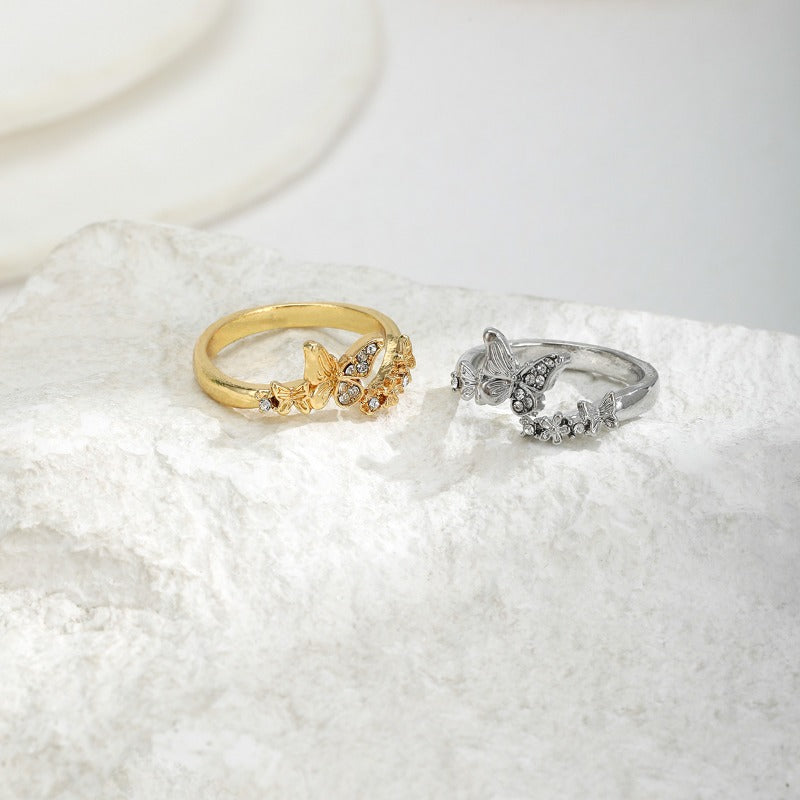 Wholesale Diamond Butterfly Adjustable Ring ACC-RS-QingHe005