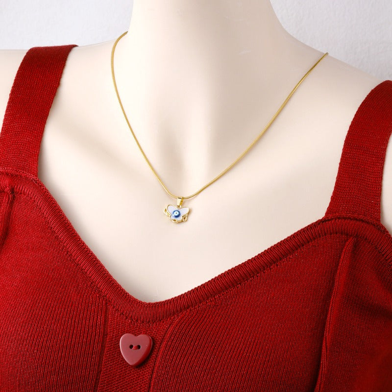 Wholesale Butterfly Shaped Evil Eye Necklace ACC-NE-FeiLing001