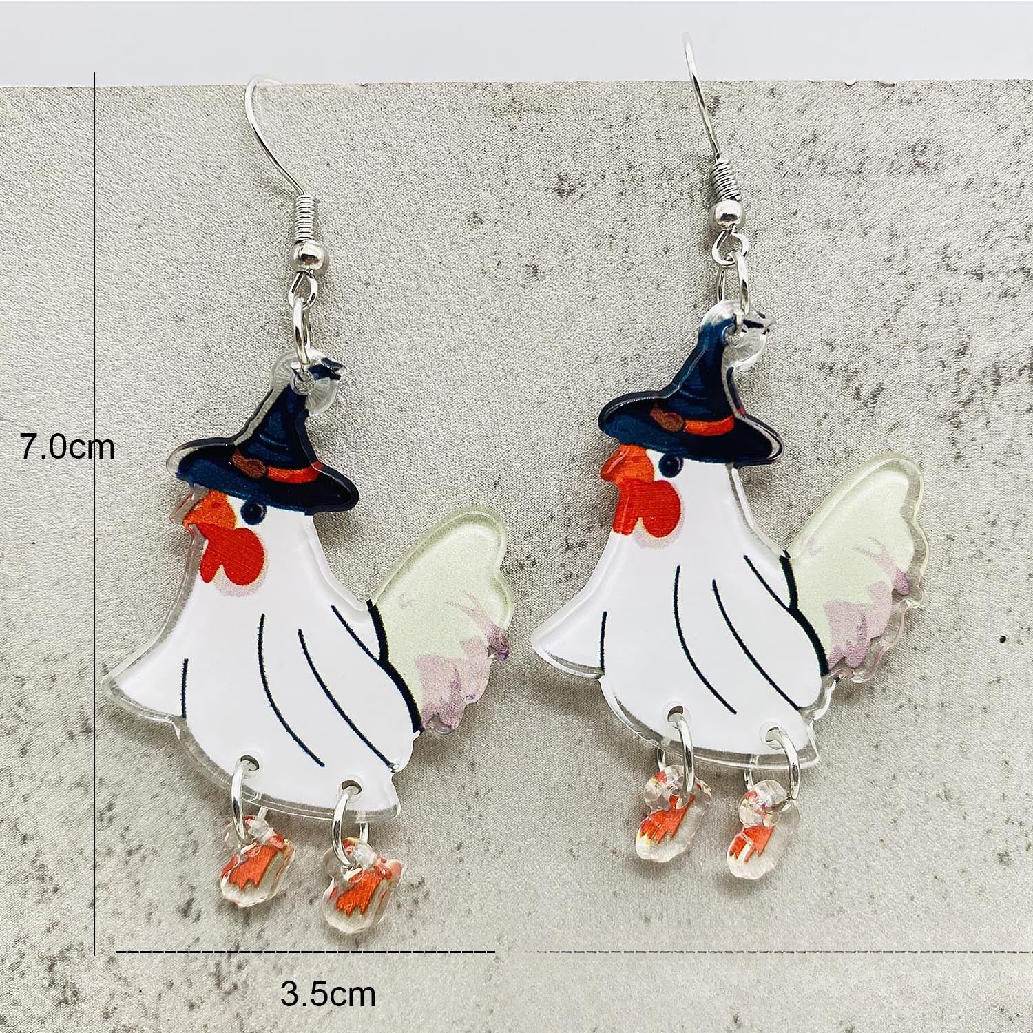 Wholesale Halloween Christmas Rooster Acrylic Earrings ACC-ES-ChenY053
