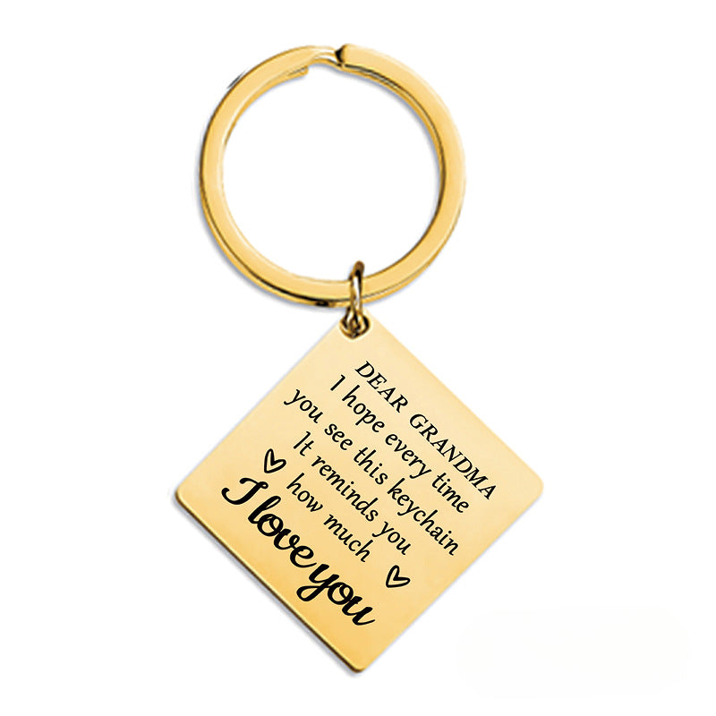 Wholesale Mother's Day Gift Metal Square Keychain ACC-KC-Ganggu008