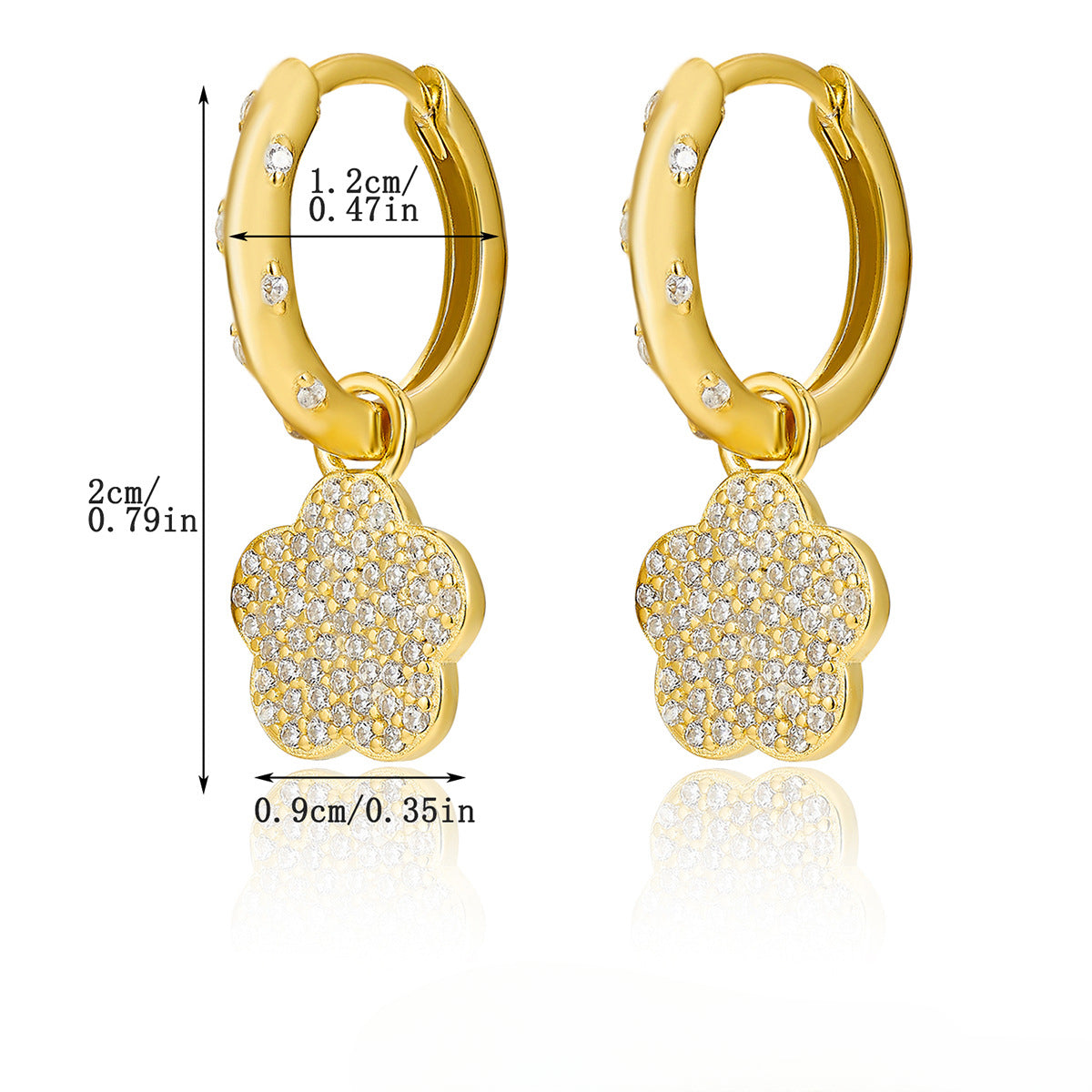 Wholesale S925 Sterling Silver Micro Inlaid Zircon Flower Earrings ACC-ES-JingXu002