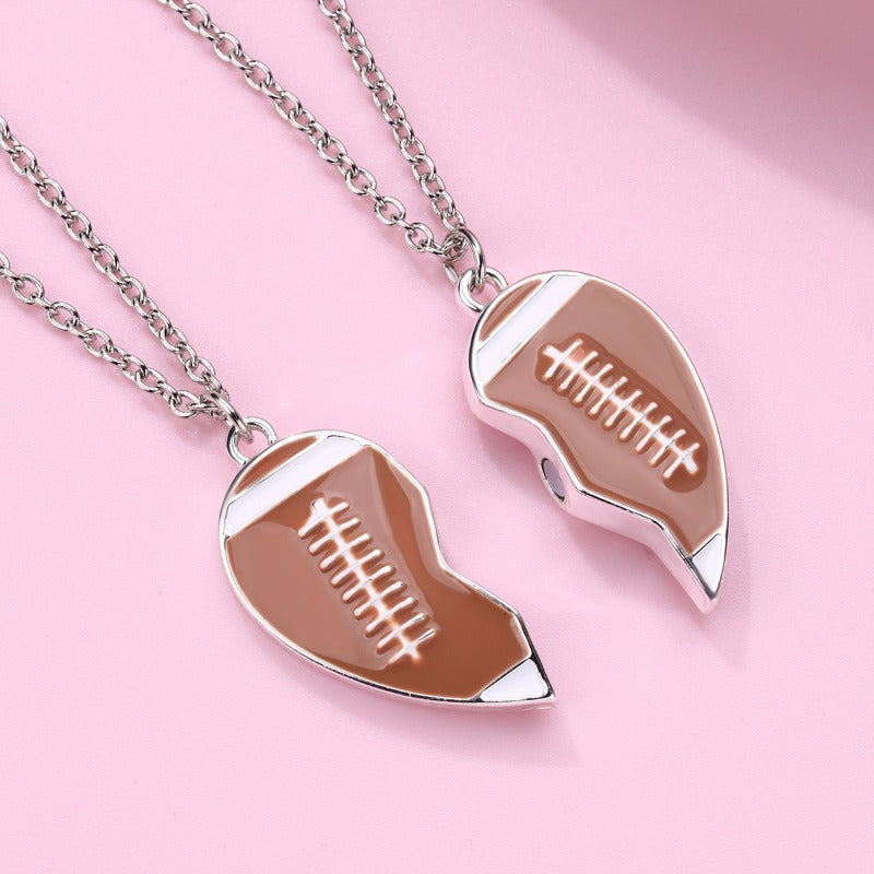 Wholesale Football Heart Necklace Set ACC-NE-Hanp010