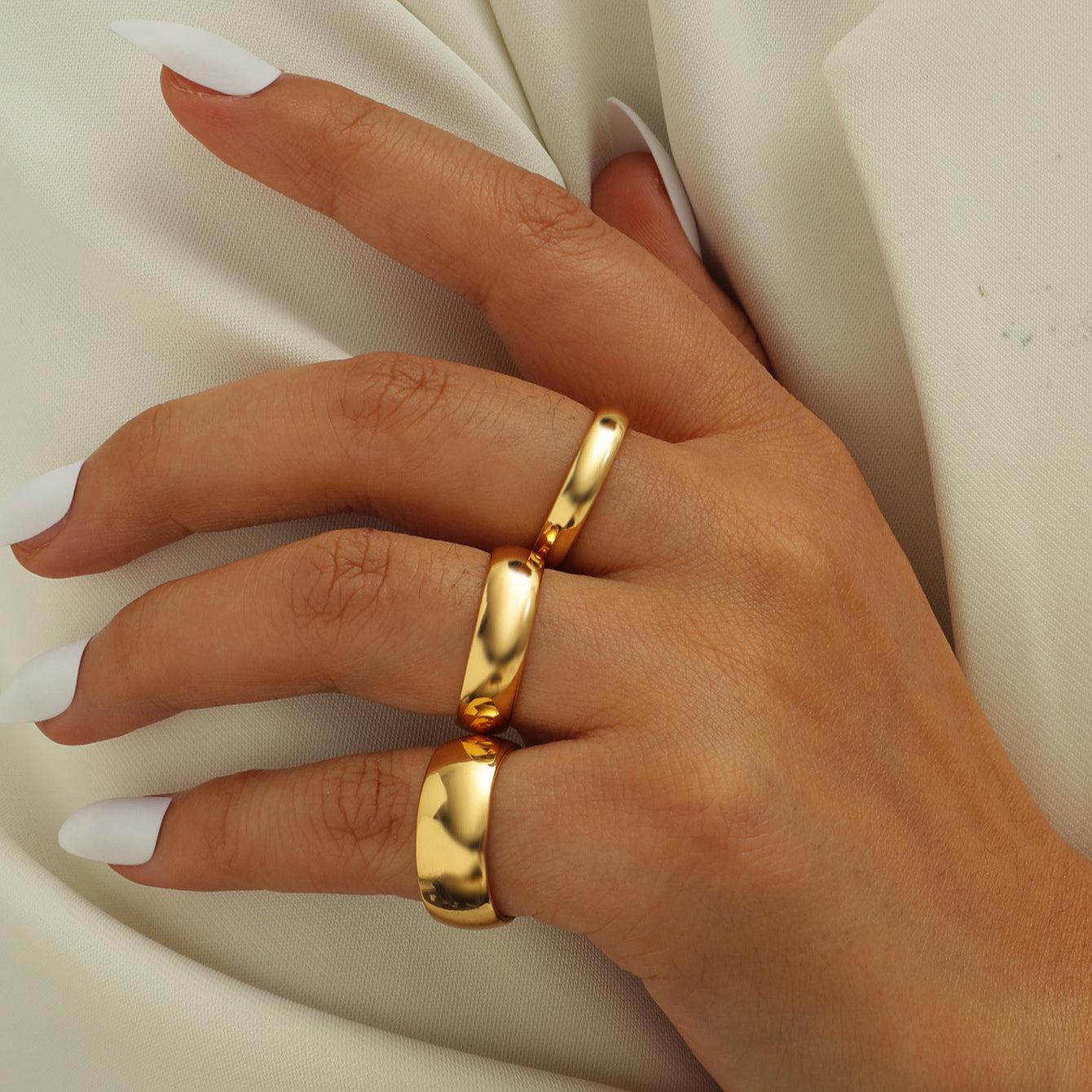 Wholesale Stainless Steel Plain Ring Gold Plated Rings ACC-RS-GouYa002