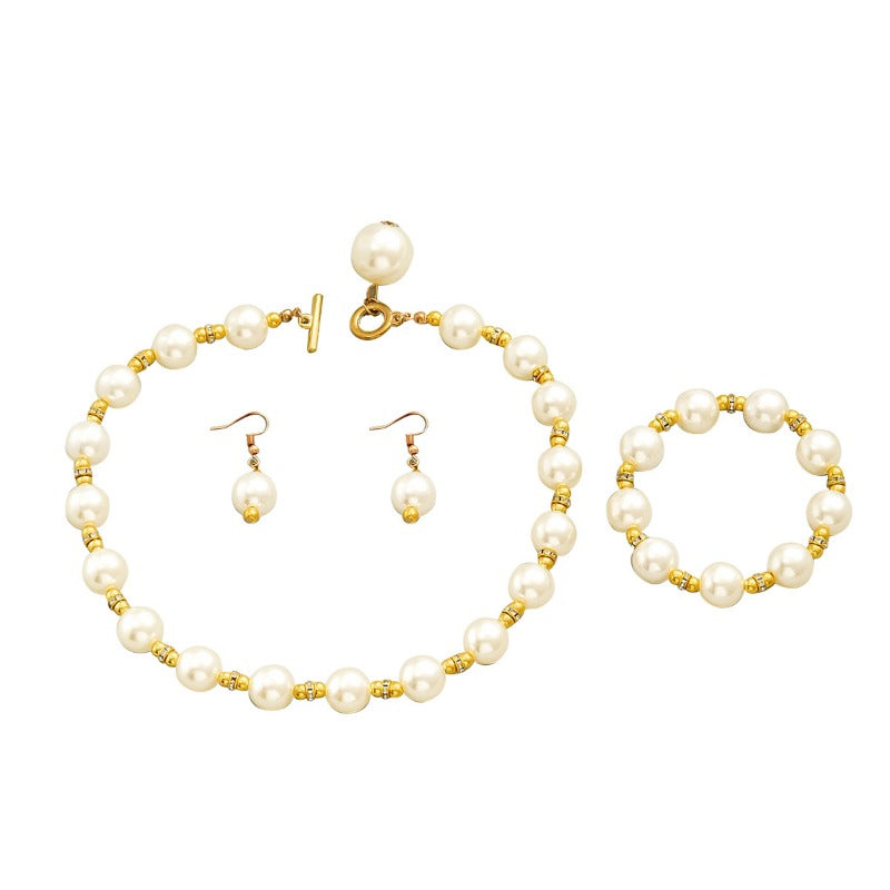 Wholesale Pearl Earrings Necklace Bracelet Set ACC-NE-BaSha007