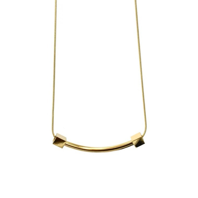 Wholesale Titanium Steel Square Smiley Face Necklace ACC-NE-YuXun005