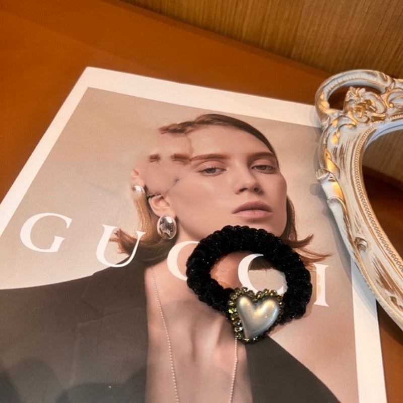 Wholesale Light Luxury Red Velvet Hair Scrunchies ACC-HS-Yint001