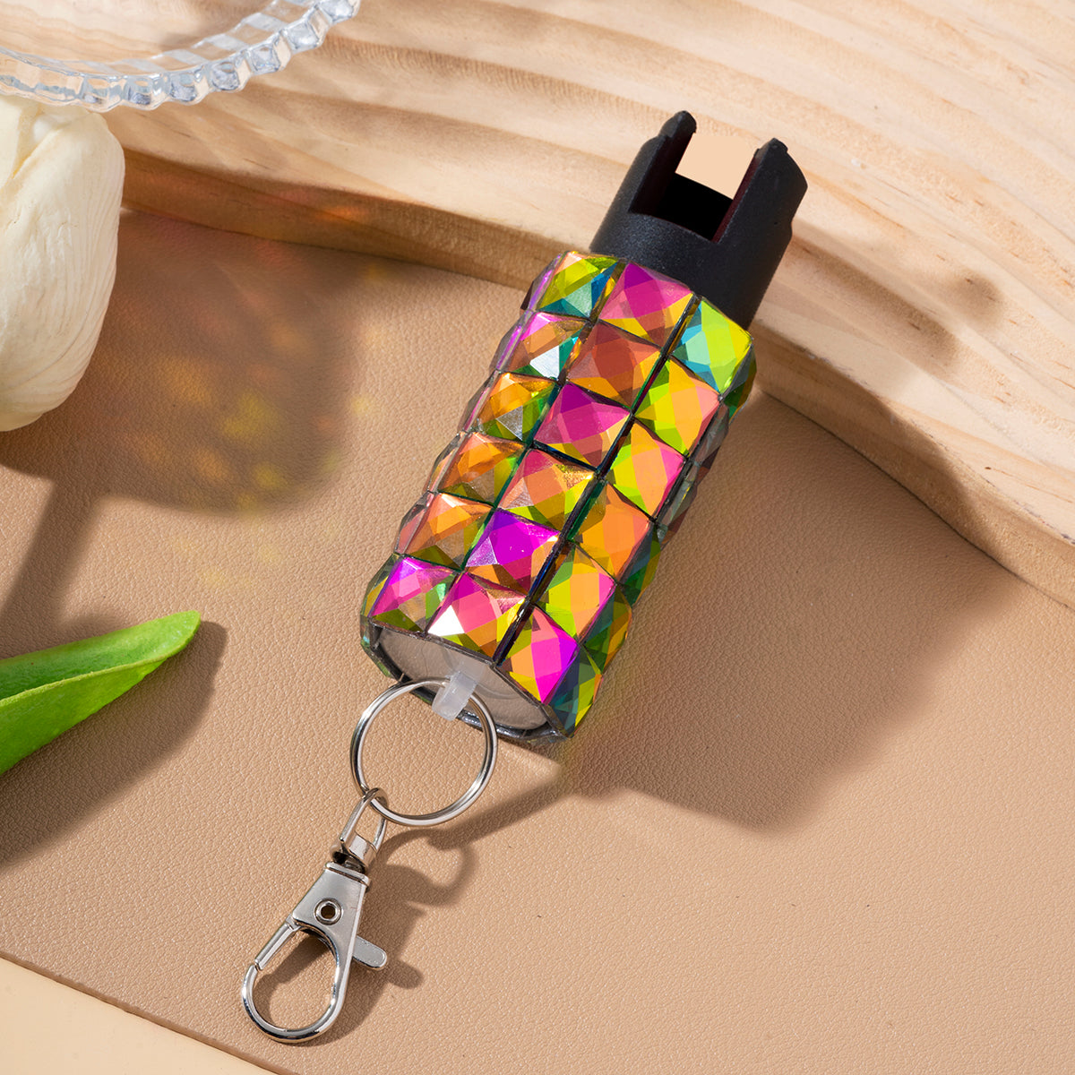 Wholesale Ladies Push Liquid Outdoor Spray Stickers Diamond Bottle Keychain ACC-KC-XingChu002