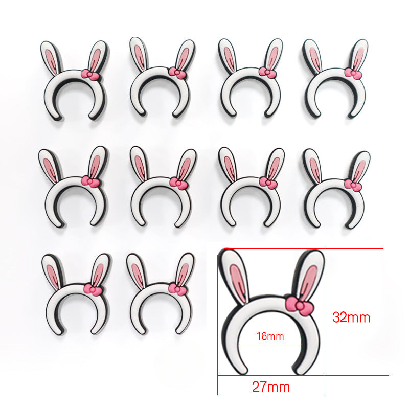 Wholesale 50pcs 15mm Rabbit Ears Silicone Focus Beads DIY Beading Accessories Focal Beads ACC-BDS-JIaHao009