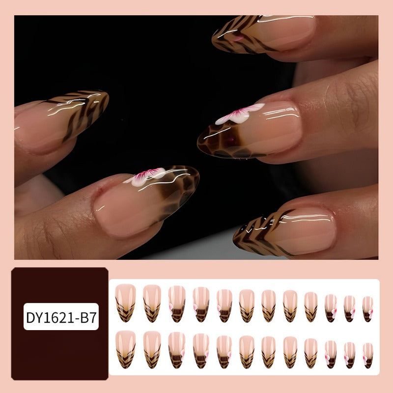 Wholesale 24 Pieces/box Leopard Water Drop Nails Kits Nail Stickers ACC-NS-QXJ046