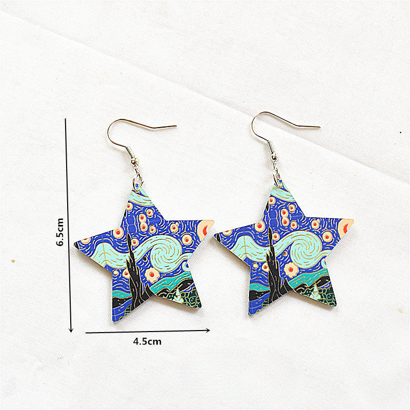 Wholesale Starry Sky Painting Element Earrings Acrylic Earrings ACC-ES-XN012