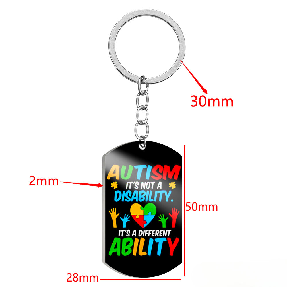 Wholesale Stainless Steel Keychain for Autistic Children ACC-KC-HuanYu005