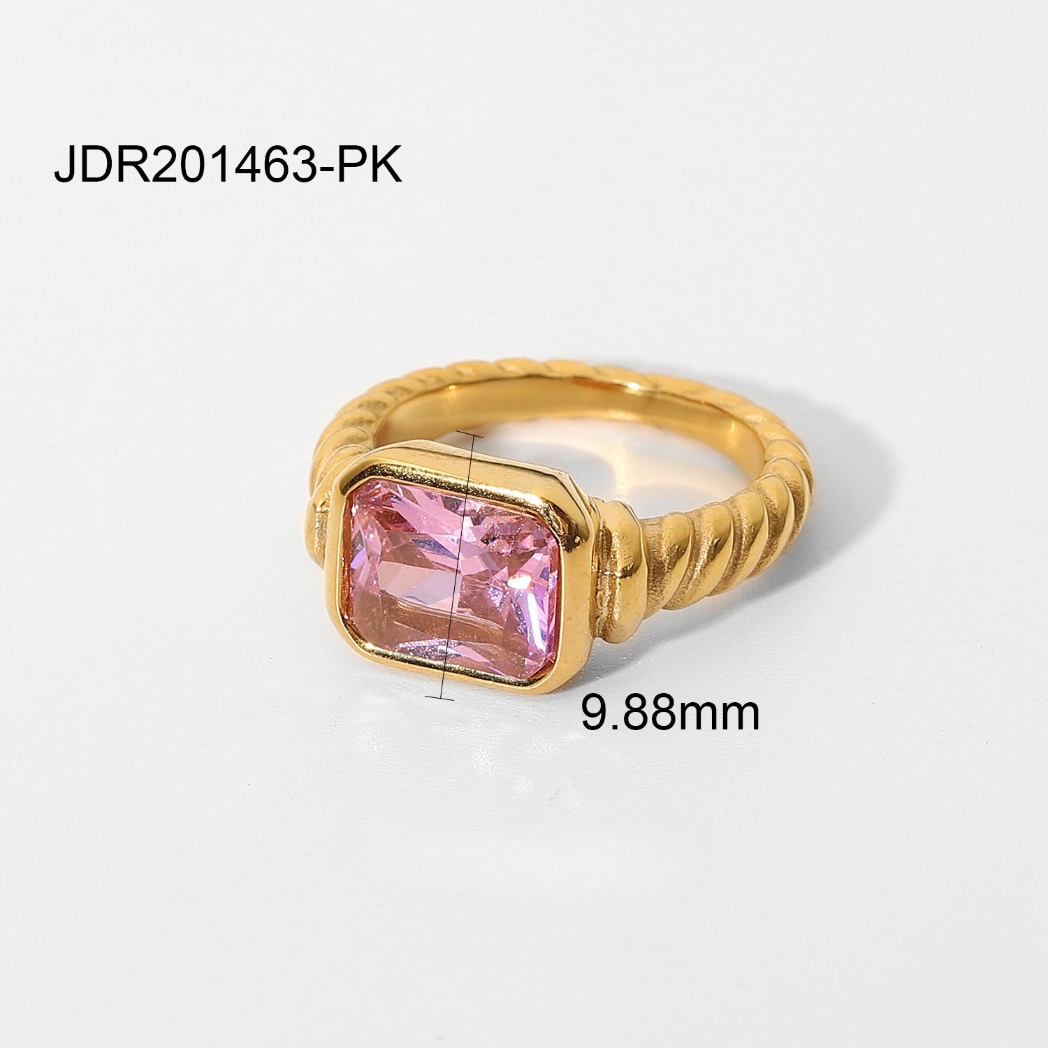 Wholesale 18K Gold Plated Stainless Steel Zircon Rings ACC-RS-WanX010