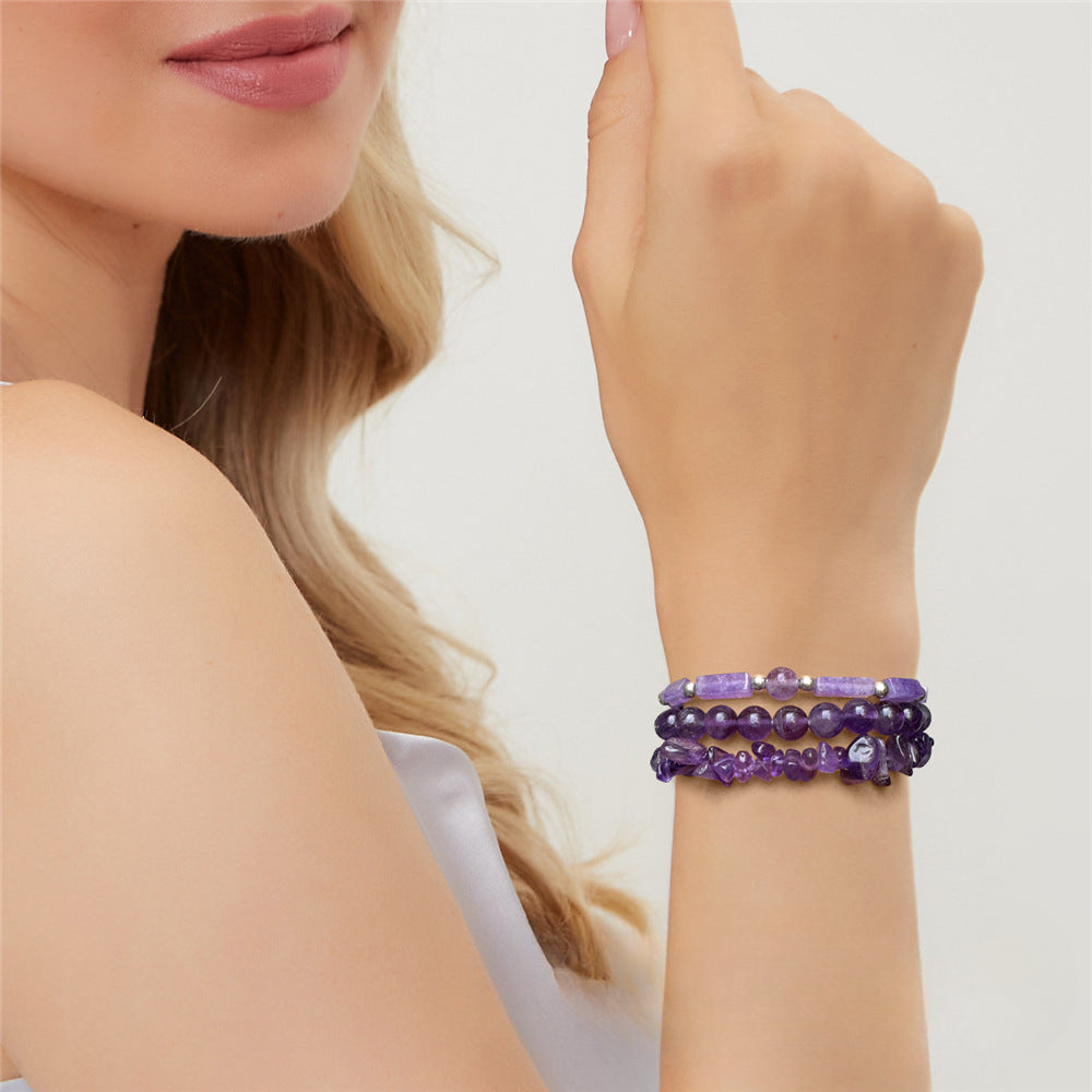 Wholesale Vintage Multi-layer Natural Stone Crystal Bracelets ACC-BT-GEB012