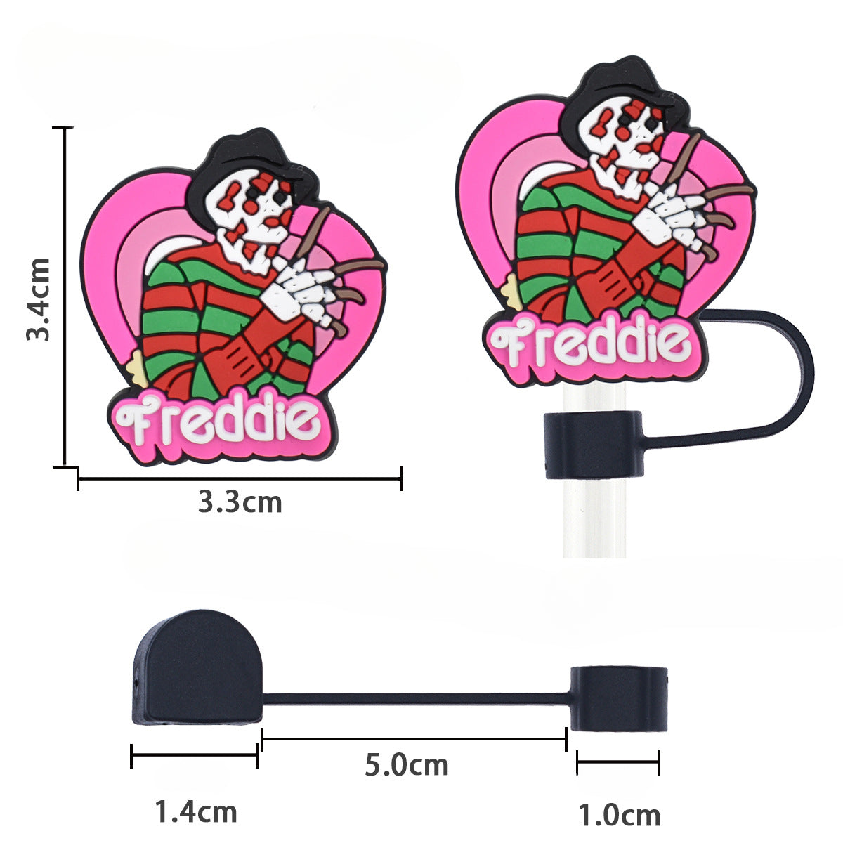 Wholesale Random 100pcs Halloween 10mm PVC Soft Straw Tube Cap ACC-SCR-RYY073