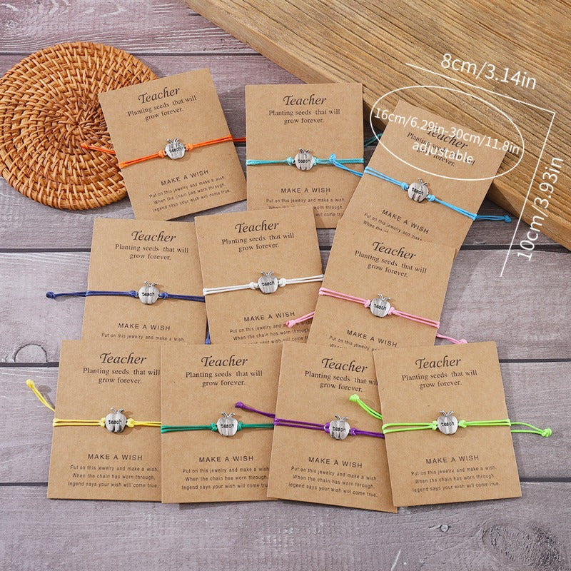 Wholesale Apple Color Wax Rope Bracelet Braided Card Jewelry ACC-BT-zhiyu001