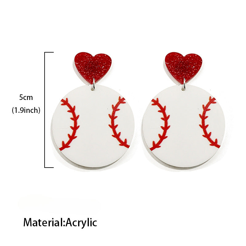 Wholesale Ball Sports Acrylic Earrings ACC-ES-XinChuan069