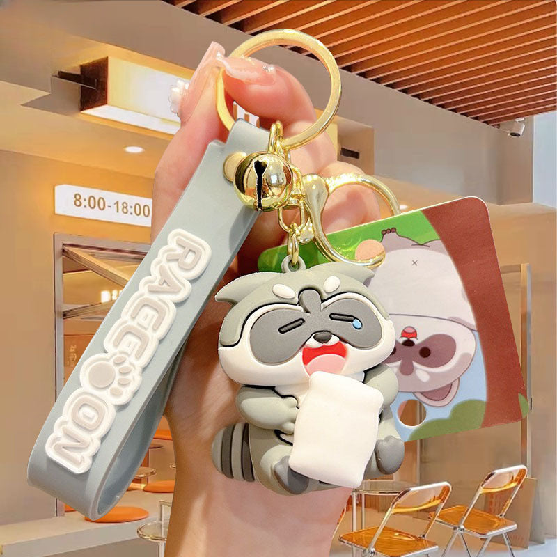Wholesale Cute Raccoon Cartoon Silicone Keychains ACC-KC-Chaow002