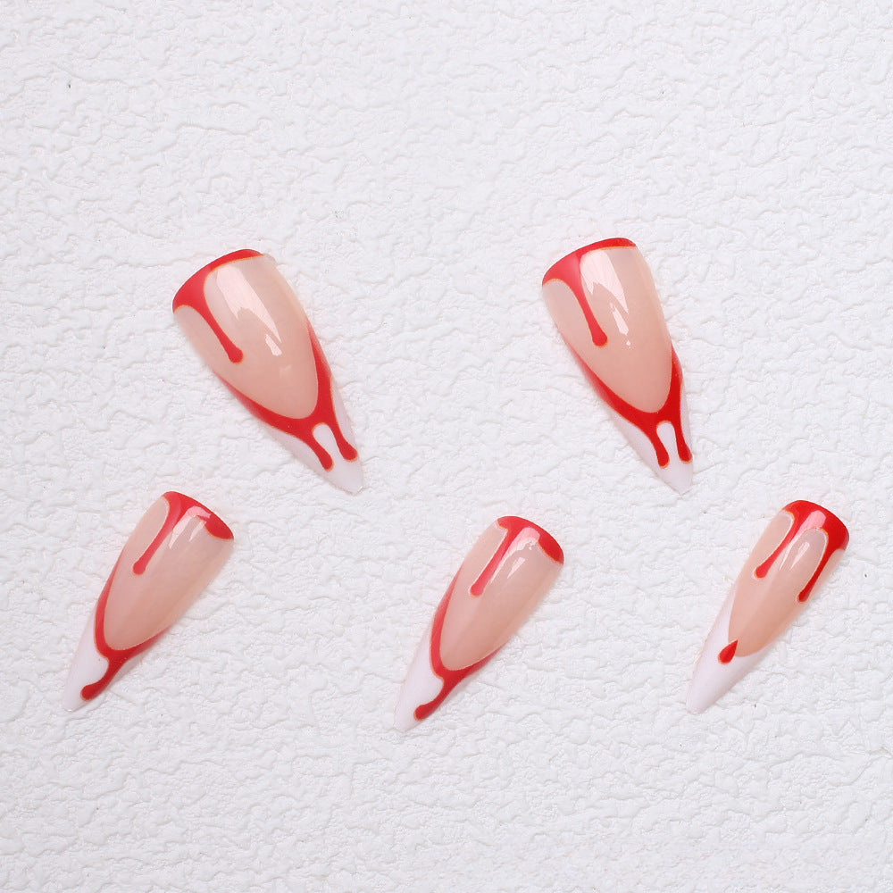 Wholesale 24 Pieces/box Halloween Press-on Nails Kits Nail Stickers ACC-NS-XingNai031