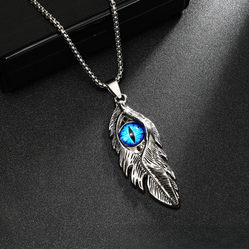 Wholesale Feather Evil Eye Necklace ACC-NE-Yuj003