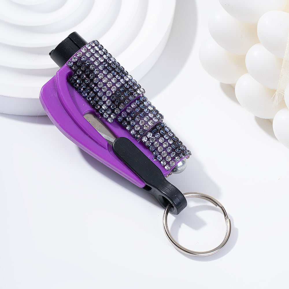 Wholesale Mini Car Hammer Seat Belt Release Keychain with Drill ACCVIP-KC-ZhiYa013