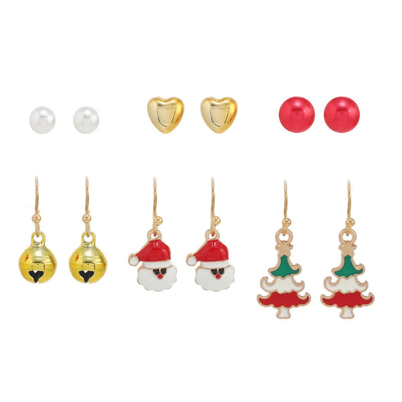 Wholesale Christmas Santa Claus Snowman Bell Pendant Earrings ACC-ES-DingZhou004