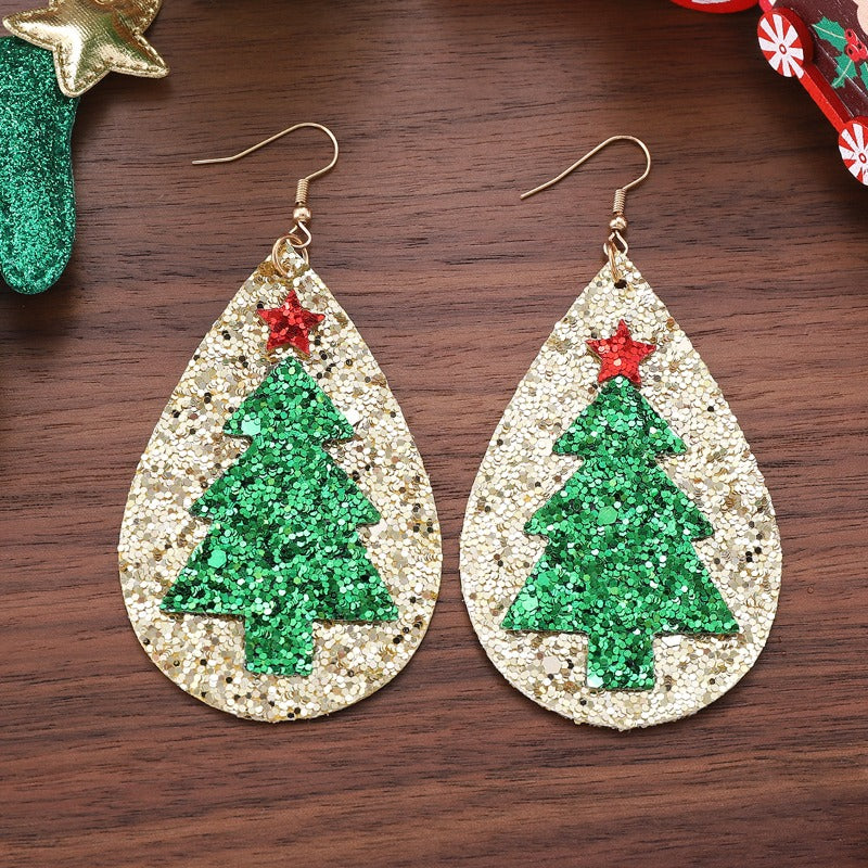 Wholesale Christmas Sequin Christmas Tree Earrings ACC-ES-ChuLian096