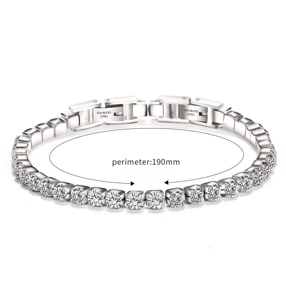 Wholesale Titanium Steel Bracelets Inlaid Zirconium Bracelet Tennis Chain ACC-BT-ZhongZhe009