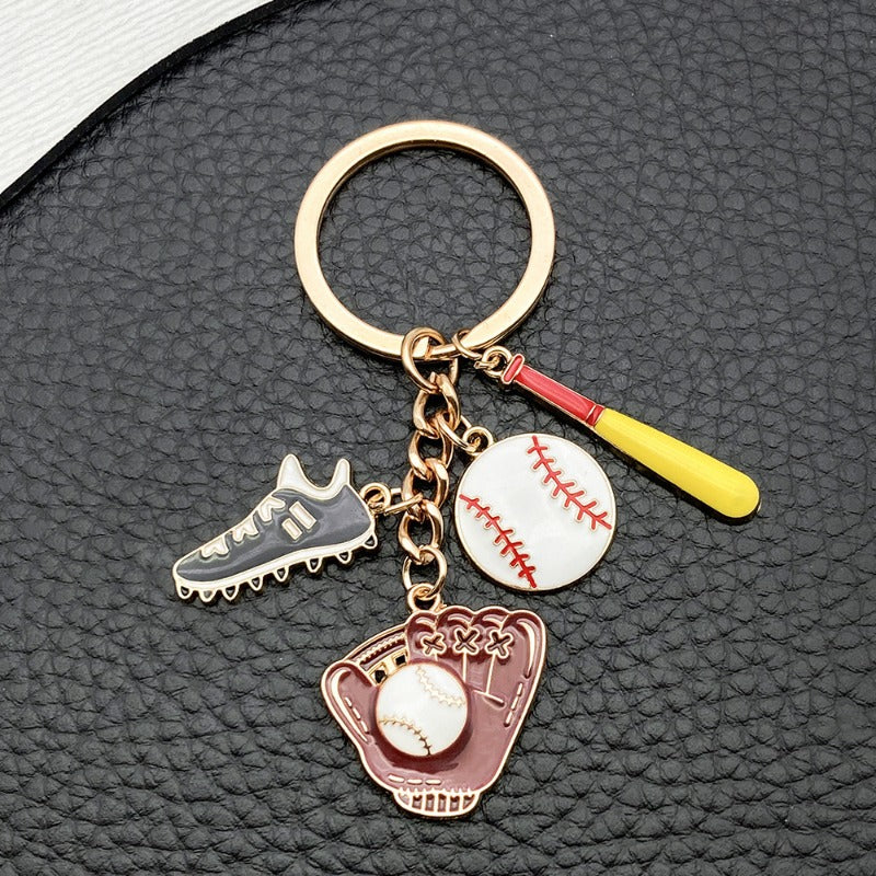 Wholesale Sports Style Oil Drop Baseball Shoes Gloves Keychain ACC-KC-Luneng002