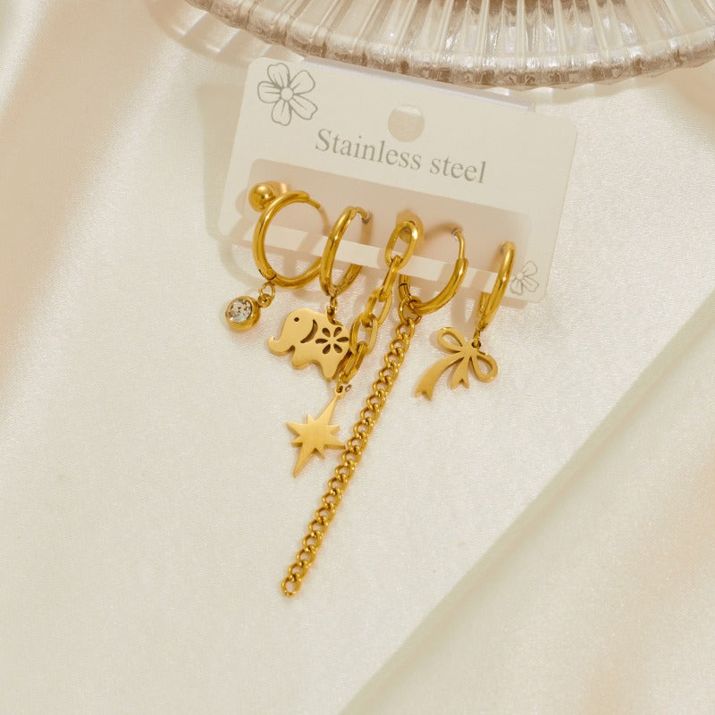 Wholesale Star Sun Titanium Steel Earrings SetACC-ES-BangJie005