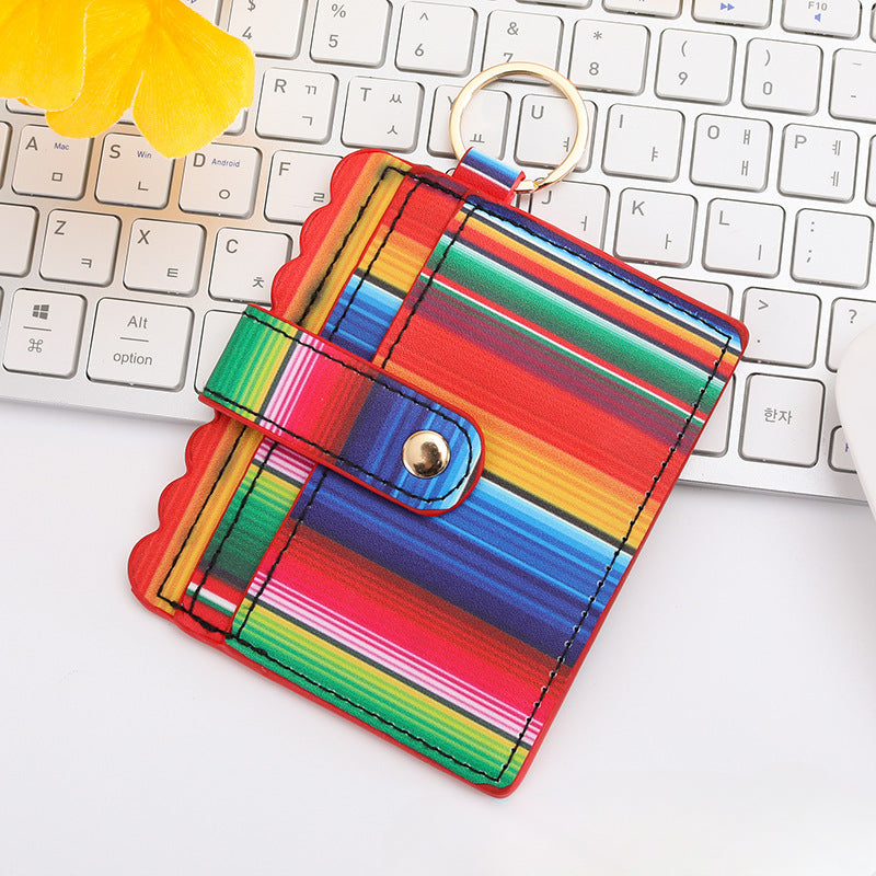 Wholesale Western Style Aztec Tie Dye Camouflage Plaid Leopard Print PU Pickup Bag Keychain ACC-KC-MiQiu001