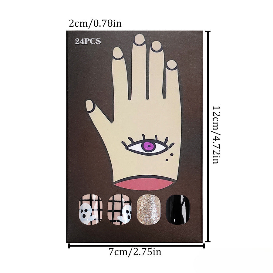 Wholesale 24 Pieces/box Halloween Ghost Press-on Nails Kits Nail Stickers ACC-NS-GuaiXL081