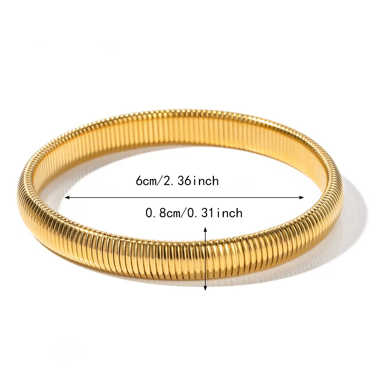 Wholesale Titanium Steel Bracelet with Exaggerated Metal Vertical Stripes ACC-BT-BTB001