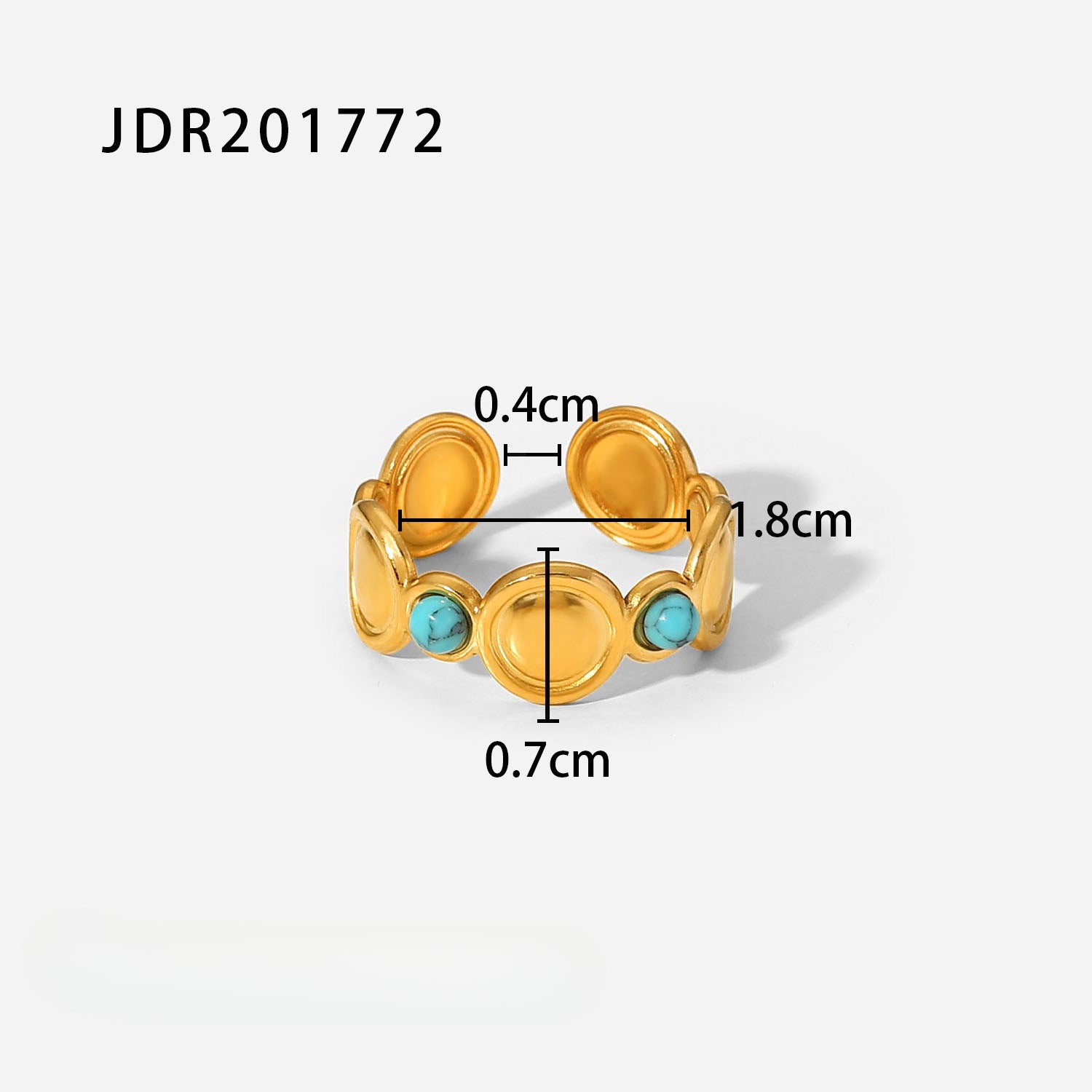 Wholesale Vintage Oil Drop 18k Stainless Steel Open Rings ACC-RS-WanX005