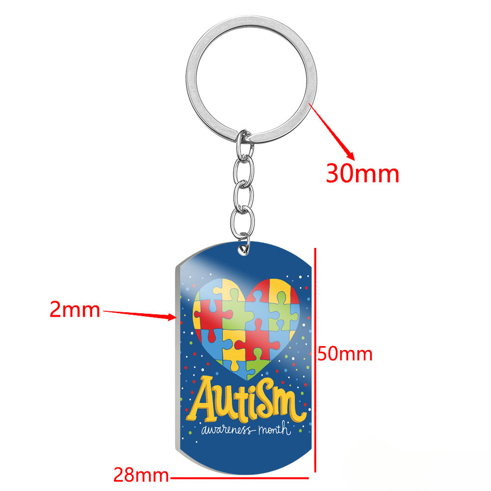 Wholesale Autistic Star Kids Stainless Steel Keychain ACC-KC-HuanYu007