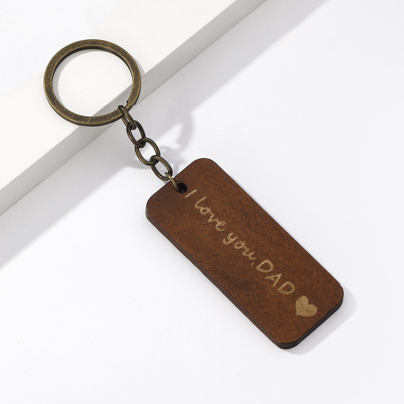 Wholesale I LOVE DAD I LOVE MOM Mother's Day Father's Day Wooden Keychain ACC-KC-RongR036
