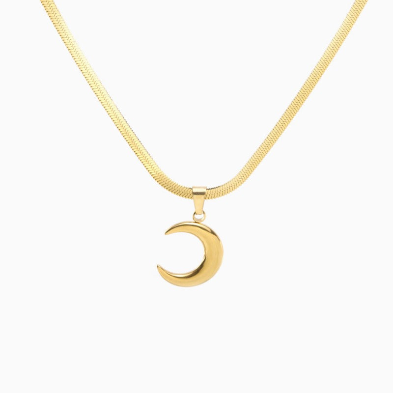 Wholesale Titanium Steel Moon Necklace ACC-NE-FeiLing007