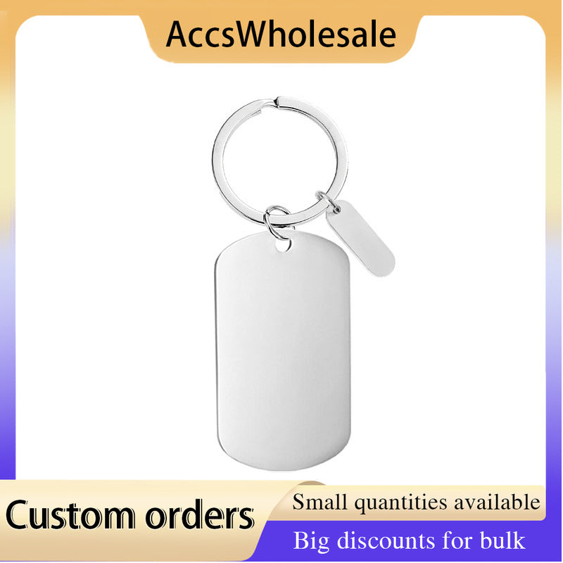Custom Keychain with Laser Engraved Text or Logo - Multi-color Small Strip Metal Keychain