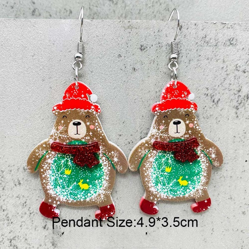 Wholesale Christmas 3D Snowman Gnome Acrylic Earrings ACC-ES-ChenY105