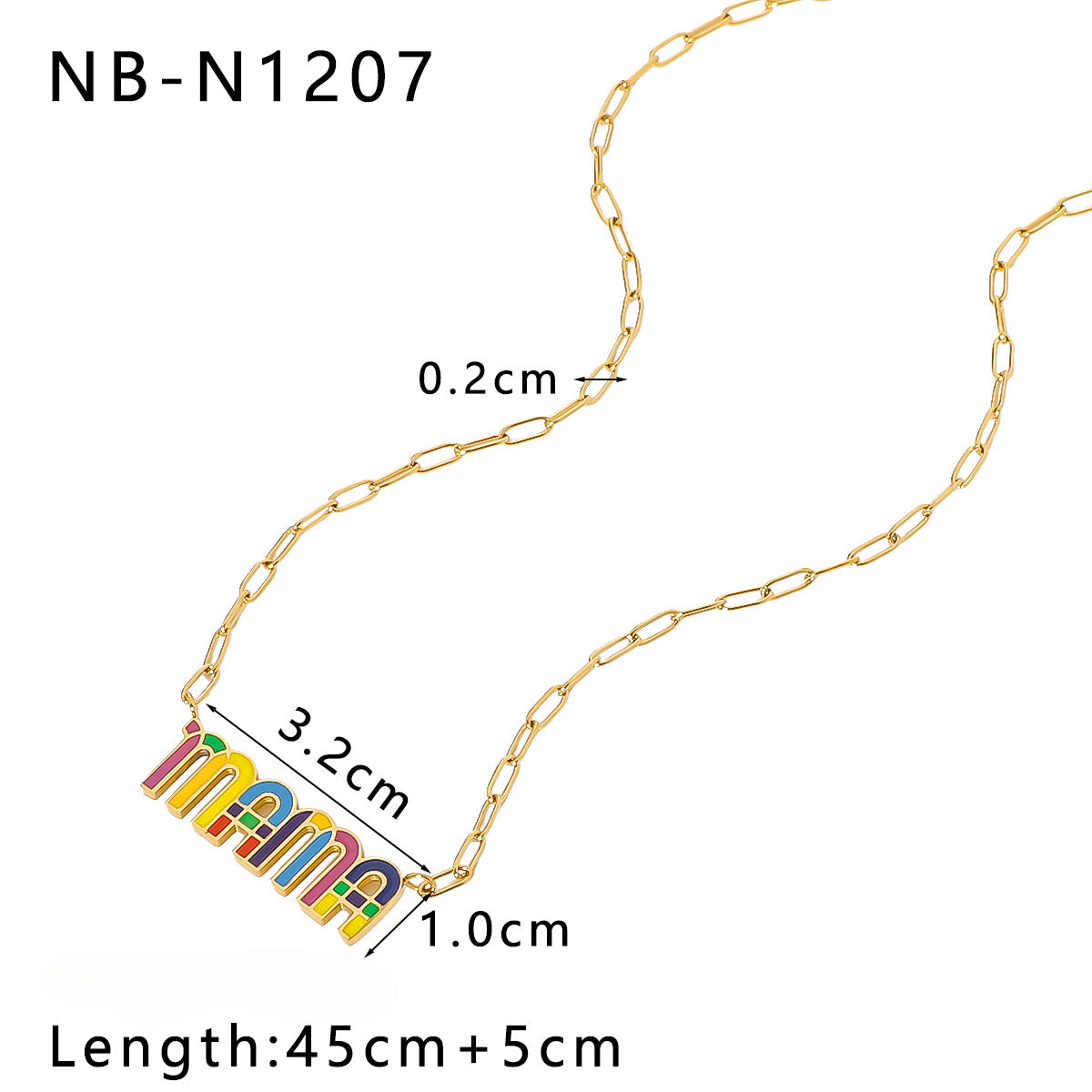 Wholesale Stainless Steel Plated 18k Gold Oil Drop Butterfly Rainbow Love Color Necklaces ACC-NE-XinY009