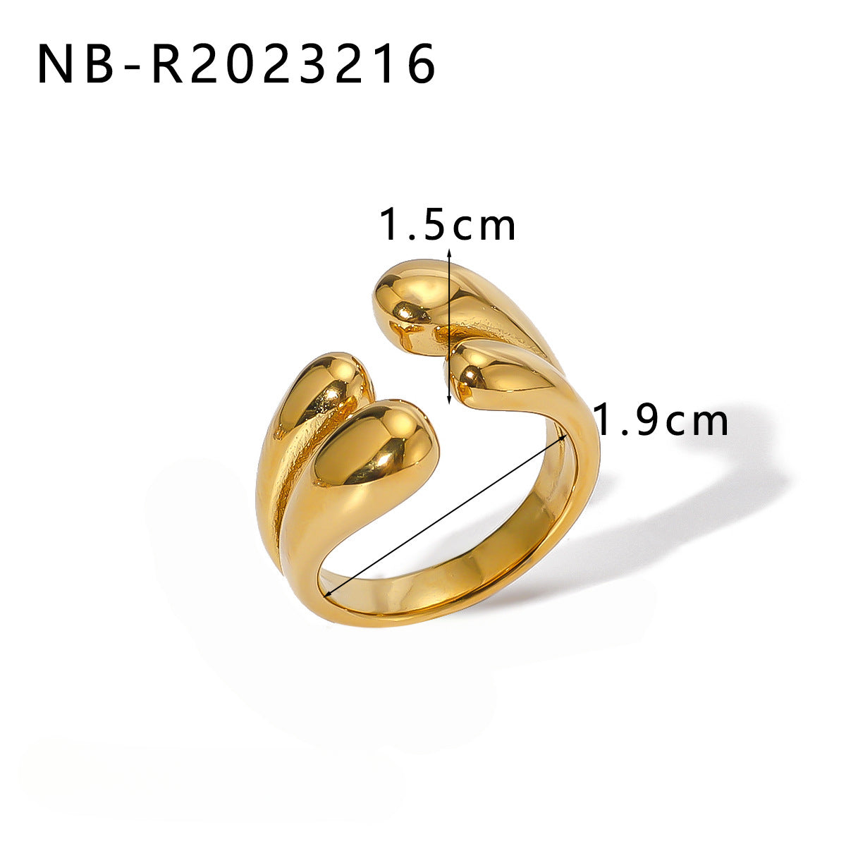 Wholesale Gold Steel Color Matching Cast Stainless Steel Plated 18k Gold Rings ACC-RS-XinY014