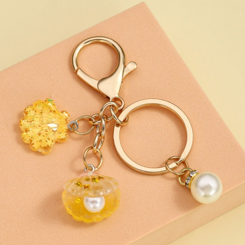 Wholesale Acrylic Pearl Shell Keychain ACC-KC-RongRui036