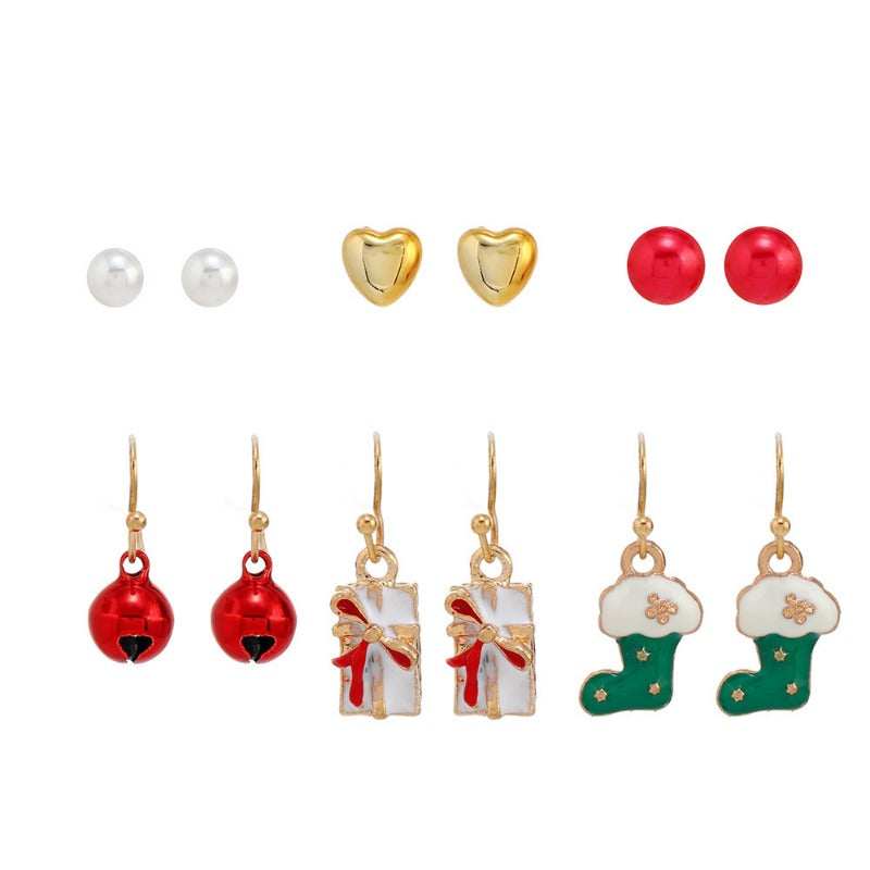 Wholesale Christmas Santa Claus Snowman Bell Pendant Earrings ACC-ES-DingZhou004
