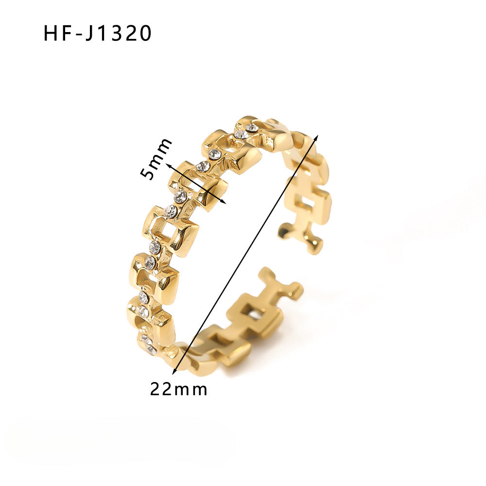 Wholesale Vintage Open Zircon Inlaid Stainless Steel Rings ACC-RS-XinY013