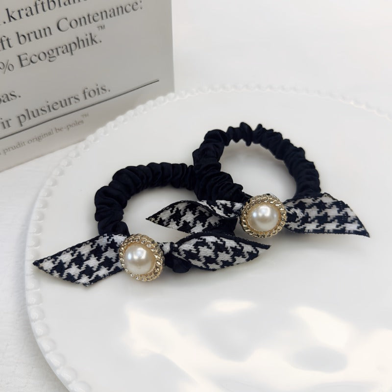 Wholesale 10pcs Autumn and Winter Houndstooth Bow Hair Scrunchies ACCVIP-HS-Yimu004