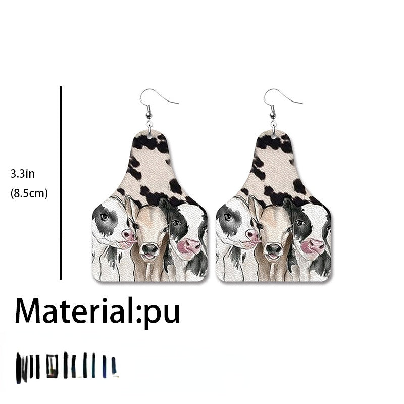 Wholesale 2Pairs/Pack Cow Leather Earrings
