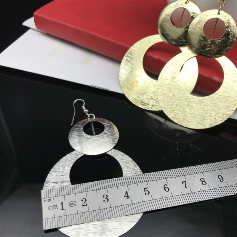 Wholesale Double Hoop Metal Long Earrings ACC-ES-FX054